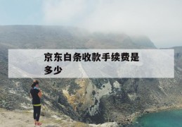 京东白条收款手续费是多少