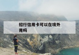 招行信用卡可以在境外用吗