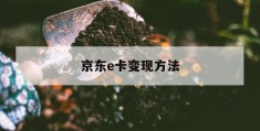 京东e卡变现方法