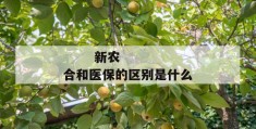 
       新农合和医保的区别是什么
     