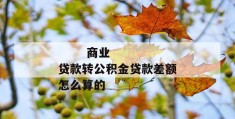 
       商业贷款转公积金贷款差额怎么算的
     