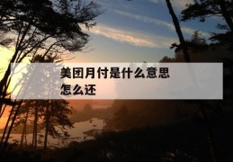 美团月付是什么意思 怎么还