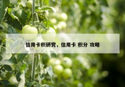 信用卡积研究，信用卡 积分 攻略