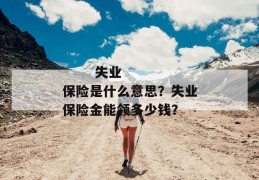 
       失业保险是什么意思？失业保险金能领多少钱？
     