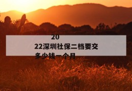 
       2022深圳社保二档要交多少钱一个月
     