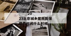 
       2023北京城乡居民医保缴费时间什么时候
     