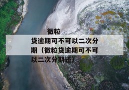 
       微粒贷逾期可不可以二次分期（微粒贷逾期可不可以二次分期还）
     