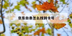 京东白条怎么找到卡号