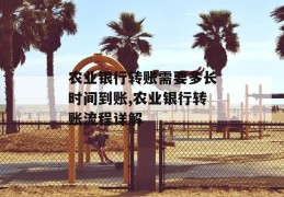 农业银行转账需要多长时间到账,农业银行转账流程详解