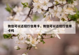 微信可以还招行信用卡，微信可以还招行信用卡吗