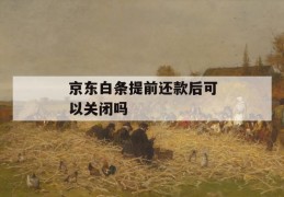 京东白条提前还款后可以关闭吗