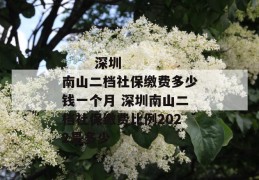 
       深圳南山二档社保缴费多少钱一个月 深圳南山二档社保缴费比例2022是多少
     