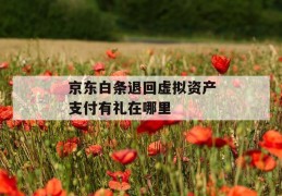 京东白条退回虚拟资产支付有礼在哪里