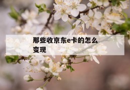 那些收京东e卡的怎么变现