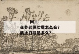 
       网上交养老保险费怎么交？截止日期是多久？
     