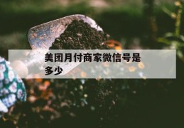 美团月付商家微信号是多少