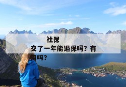 
       社保交了一年能退保吗？有用吗？
     