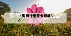 上海银行享花卡额度30