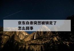 京东白条突然被锁定了怎么回事