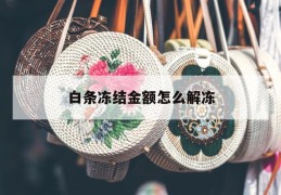 白条冻结金额怎么解冻