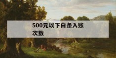 500元以下白条入账次数