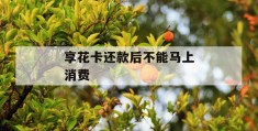 享花卡还款后不能马上消费