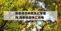 南非货币种类及汇率查询,南非旅游换汇攻略