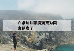 白条加油额度变更为固定额度了