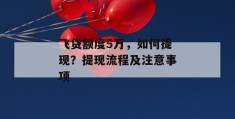 飞贷额度5万，如何提现？提现流程及注意事项