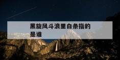 黑旋风斗浪里白条指的是谁