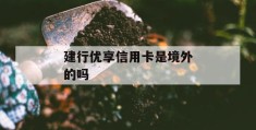 建行优享信用卡是境外的吗