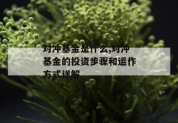 对冲基金是什么,对冲基金的投资步骤和运作方式详解