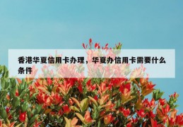 香港华夏信用卡办理，华夏办信用卡需要什么条件