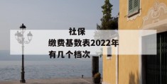 
       社保缴费基数表2022年有几个档次
     