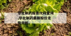 华北制药股票代码查询,华北制药最新股价走势分析