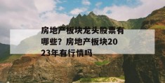 房地产板块龙头股票有哪些？房地产板块2023年有行情吗