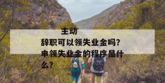 
       主动辞职可以领失业金吗？申领失业金的程序是什么？
     