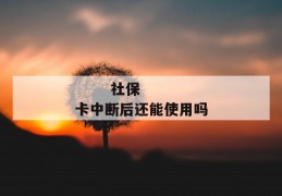 
       社保卡中断后还能使用吗
     