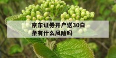 京东证券开户送30白条有什么风险吗