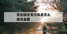 京东组合支付白条怎么修改金额