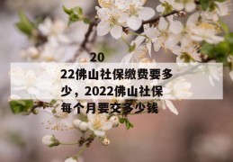 
       2022佛山社保缴费要多少，2022佛山社保每个月要交多少钱
     