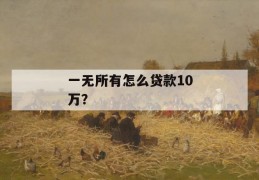 一无所有怎么贷款10万？