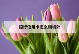 招行信用卡怎么锁境外