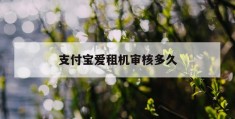 支付宝的爱租机是什么