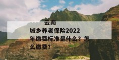 
       云南城乡养老保险2022年缴费标准是什么？怎么缴费？
     