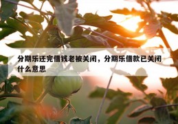 分期乐还完借钱老被关闭，分期乐借款已关闭什么意思