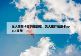 光大信用卡凯发天生赢家官网提额度，光大银行信用卡app上提额