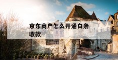 京东商户怎么开通白条收款