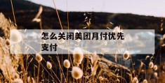 怎么关闭美团月付优先支付