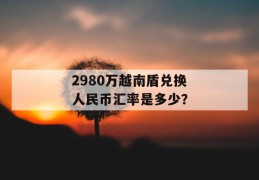 2980万越南盾兑换人民币汇率是多少？